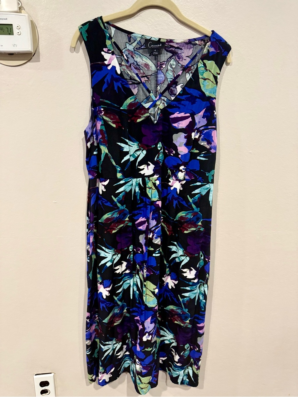 connected apparel Floral Maxi Dress in Blue, Purple, Green